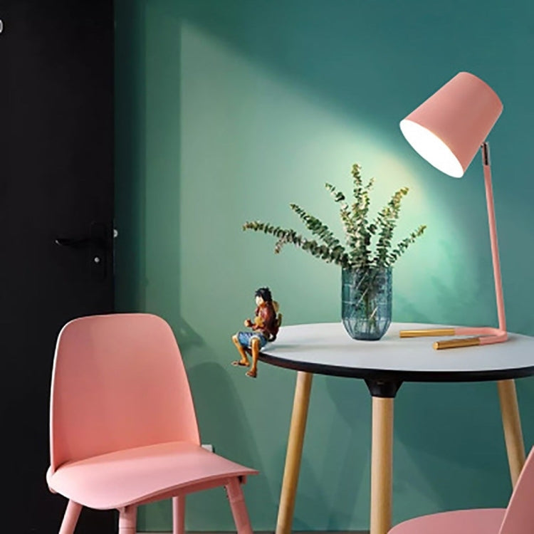 LED Eye-caring Table Lamp Modern Creative Minimalist Bedroom Bedside Lamp Student Study Table Lamp (Pink)