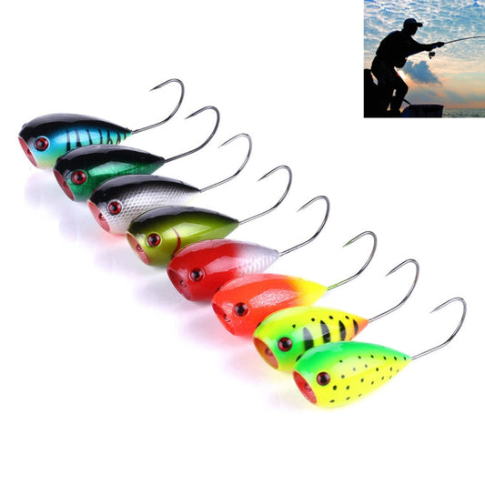 HENGJIA PO036 8 leurres durs à grande bouche de 8 cm/13 g avec hameçon simple, pour frapper les vagues, matériel de pêche d'extérieur, appât de pêche, matériel de pêche