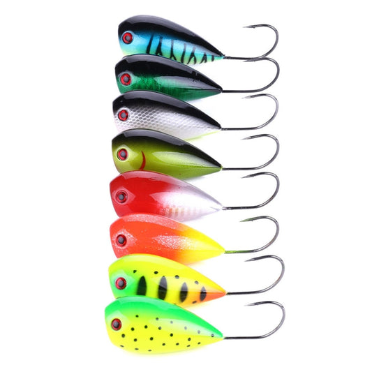 HENGJIA PO036 8 leurres durs à grande bouche de 8 cm/13 g avec hameçon simple, pour frapper les vagues, matériel de pêche d'extérieur, appât de pêche, matériel de pêche