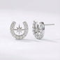 Zada Horseshoe Star Stud Earrings | Silver