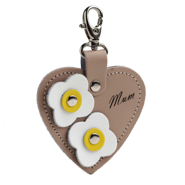 Engraved Mum Heart Charm - Iced Coffee
