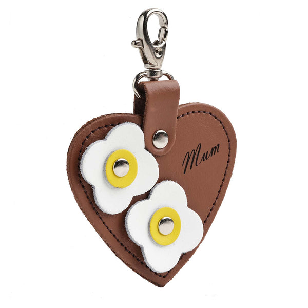 Engraved Mum Heart Charm - Chestnut