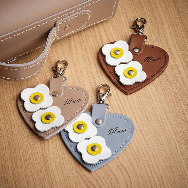Engraved Mum Heart Charm - Iced Coffee