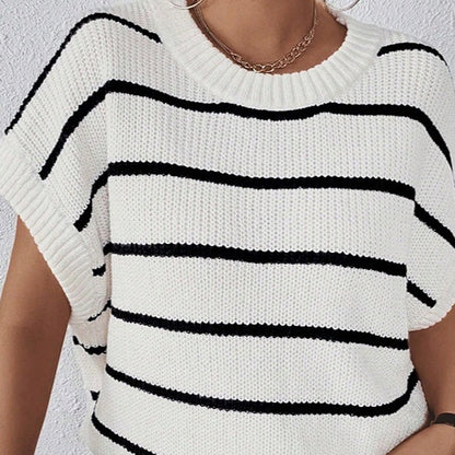Striped Wool Round Neck oversized Sweater