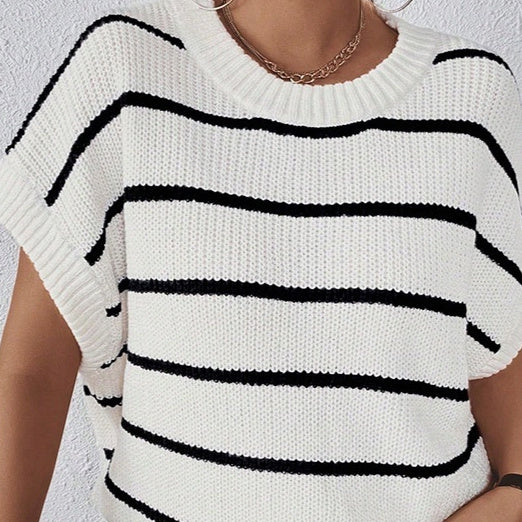 Striped Wool Round Neck oversized Sweater