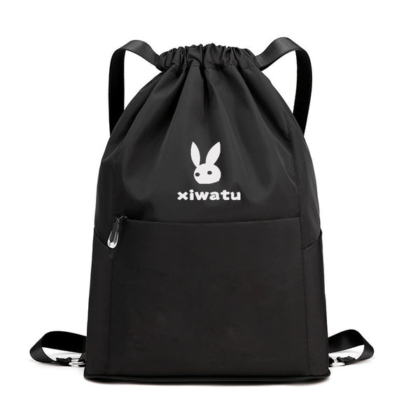 Drawstring Folding Backpack - Portable Nylon Daypack