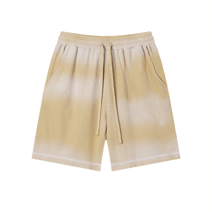 Unisex Sunfade Waffle Raw Hem Shorts