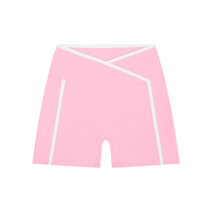 Women's High Rise Color Block Yoga Shorts 220GSM
