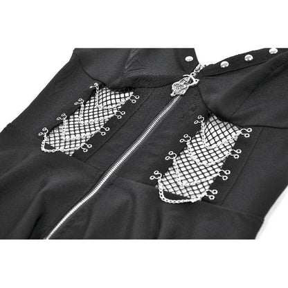 Dark in Love Punk Sleeveless Dress with Chains