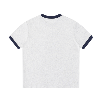 Contrast Edge Ribbed Crewneck T-Shirt
