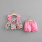 Born Girl Printed Flounced Sleeve Suit Two-piece Set