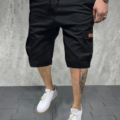 Pantalon de Travail d'Été pour Hommes Multi-Poches Polyester Non Extensible Shorts