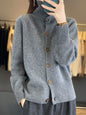 Turtleneck Wool Women's Cardigan Sweater