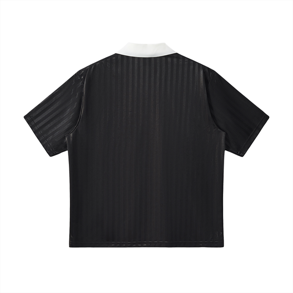 Contrast Collar Striped Soccer Jersey