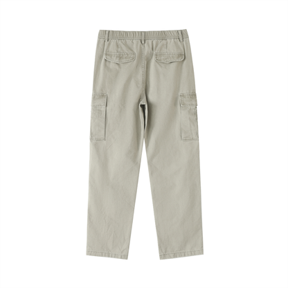 Cotton Elastic-Waist Cargo Pants 300GSM