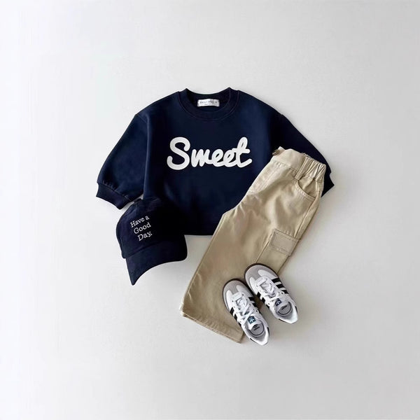 Children Letter Pattern Fashionable Round Neck All-matching Hoodie