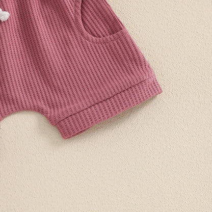 Girls Embroidery Waffle Suit