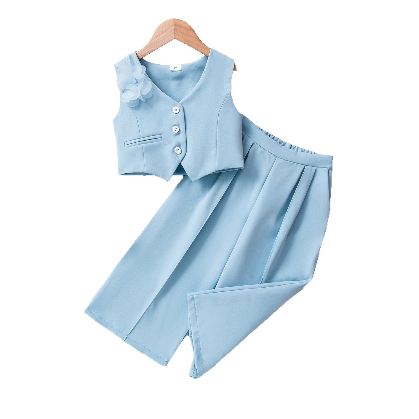 Girls Sleeveless Vest Top & Shorts Two-Piece Set
