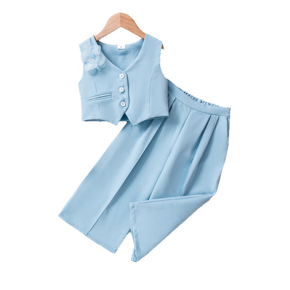 Girls Sleeveless Vest Top & Shorts Two-Piece Set