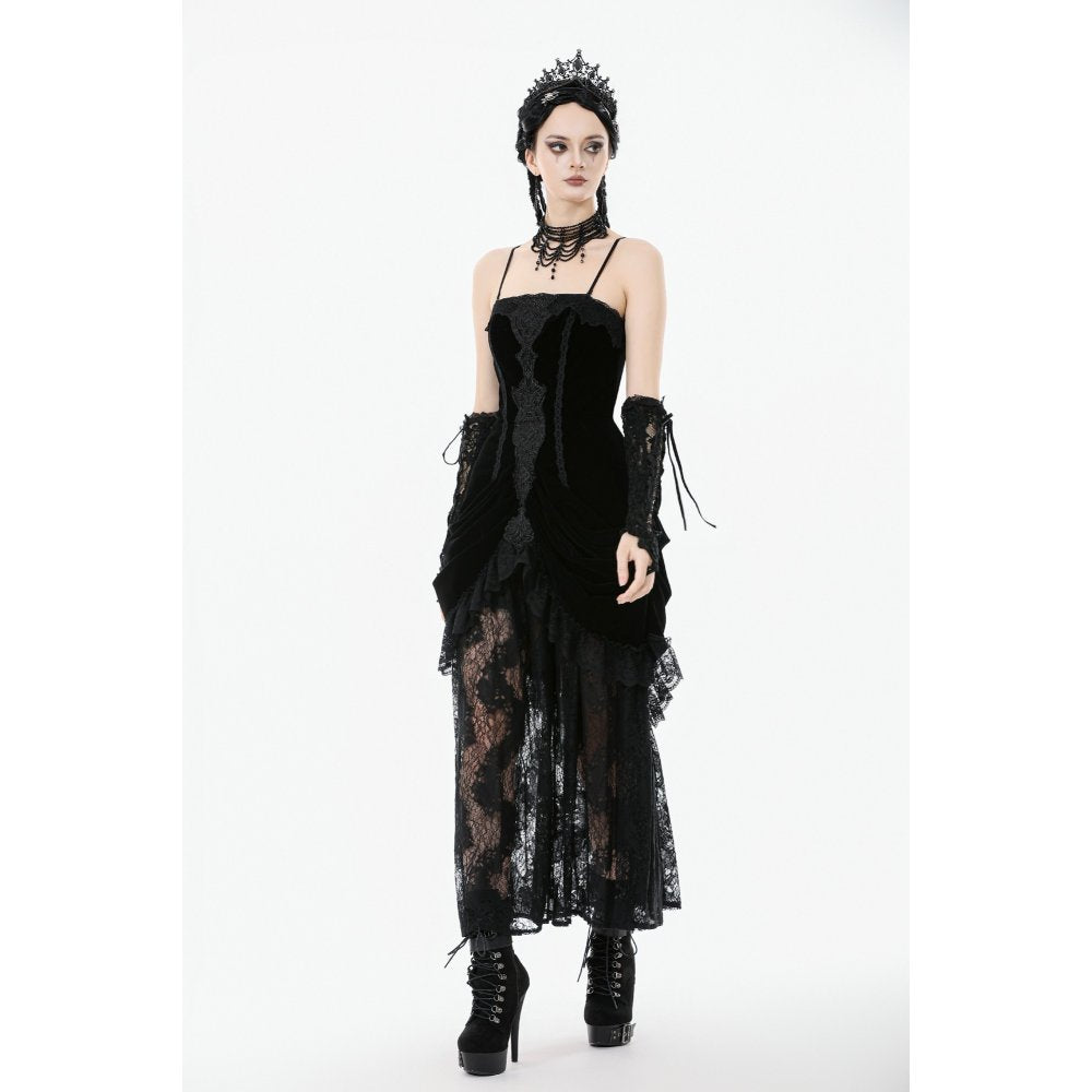 Robe longue en velours et dentelle « Vampiress Royal » Dark in Love