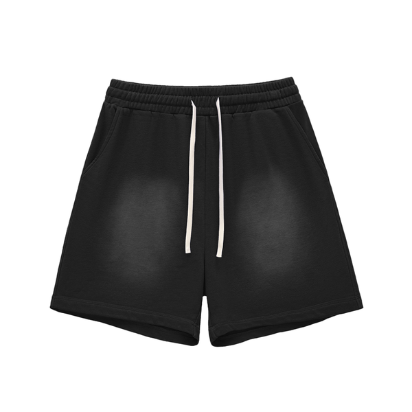 Sun Fade Raw Edge Cotton Shorts