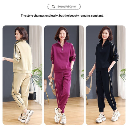 Mid- And Old-Aged Sports Sweatshirt Casual Two-Piece Set