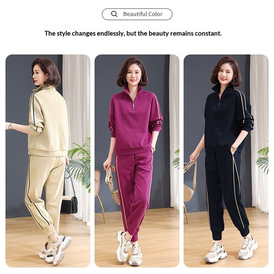 Mid- And Old-Aged Sports Sweatshirt Casual Two-Piece Set