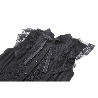 Dark in Love Diya Sleeveless Tiered Goth Dress