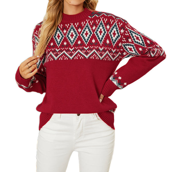 Womens Loose Pullover Christmas Sweater - Stuffs & Savers