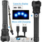 Super Bright Powerful LED Flashlight Torch P90 Rechargeable Zoomable