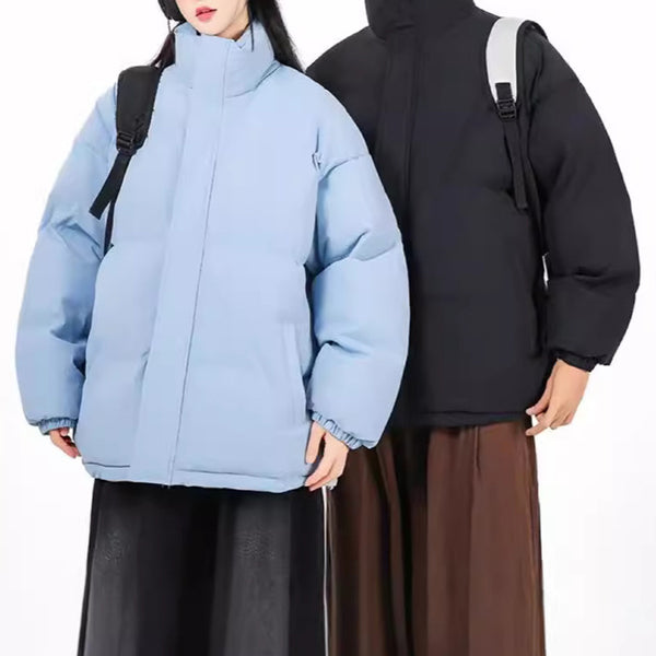 Womens Loose Stand-collar Cotton Thicken Jacket - Stuffs & Savers