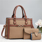 Stitching Contrast Color Fashion Mother-and-Child Bag Three-Piece Set
