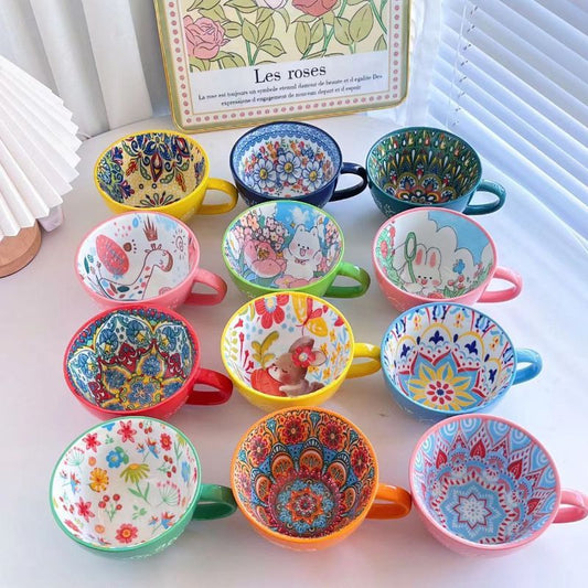 Ceramic Cup Cute Appearance Home Drinking Cup Hand Painted