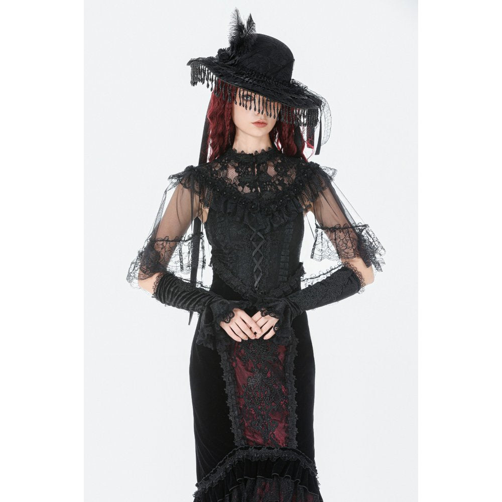 Dark in Love Morwenna Capelet Gothique Volants Dentelle