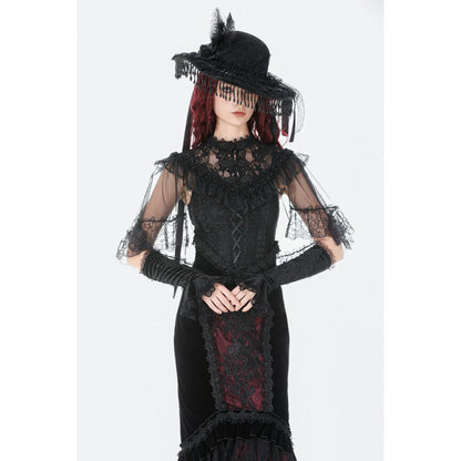Dark in Love Morwenna Capelet Gothique Volants Dentelle