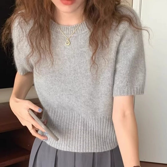 Soft Glutinous Inner Wear Sweater Puff Sleeve Short