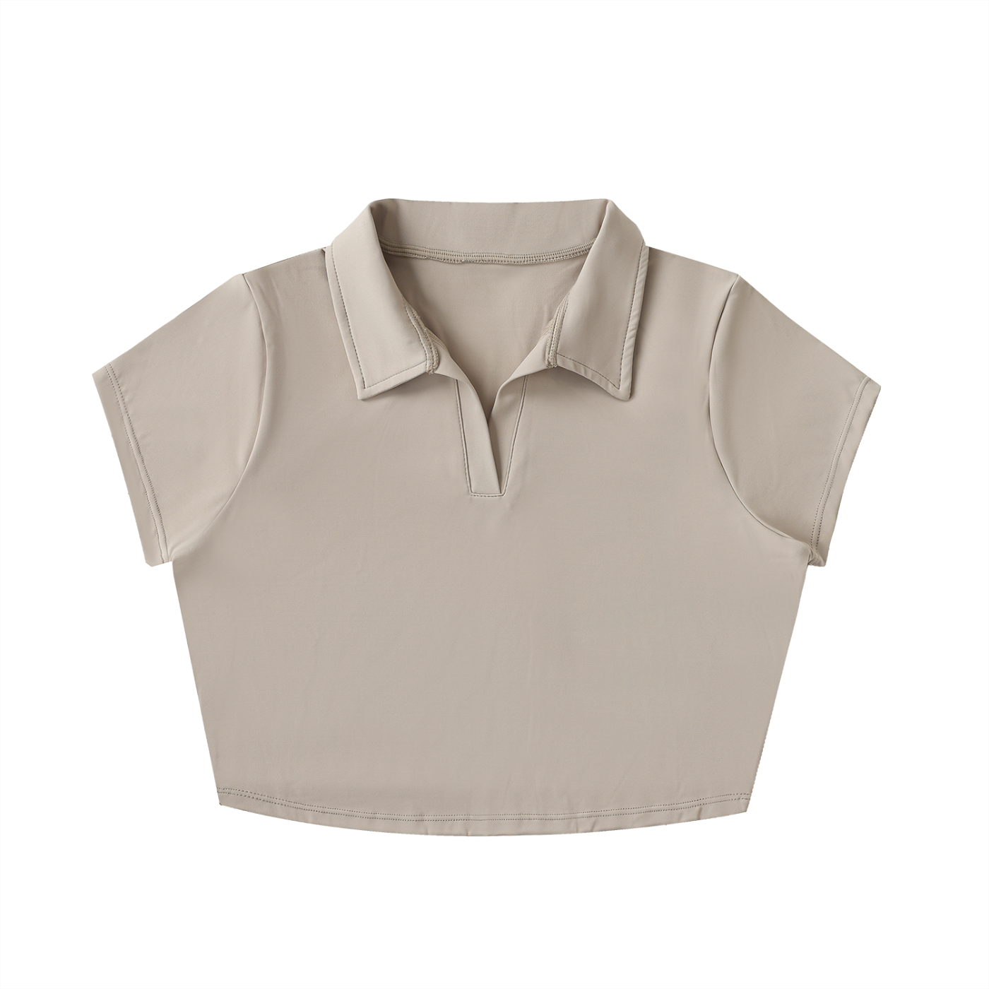 Womens V-Neck Lapel Crop Top
