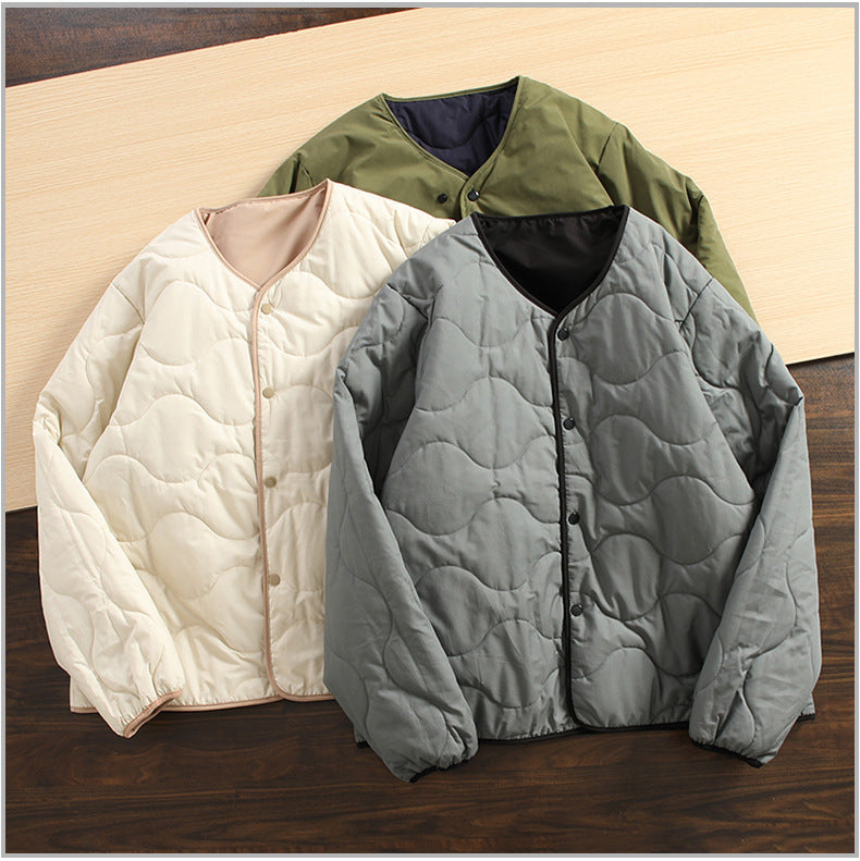 CollarlessDouble-sided Wear Cotton Coat Jacket