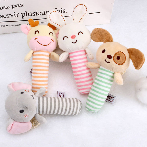 Baby Plush Animal Rattle - Soft Comfort Toy