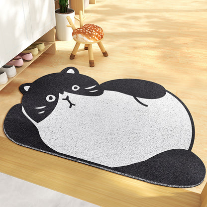Entrance Door Mat Stain-resistant Cartoon Bear Dust Removal Doormat PVC Coil Mat Can Be Cut