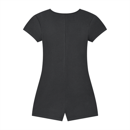 Women's Dual-Function Cape Tie-Waist Romper 250GSM