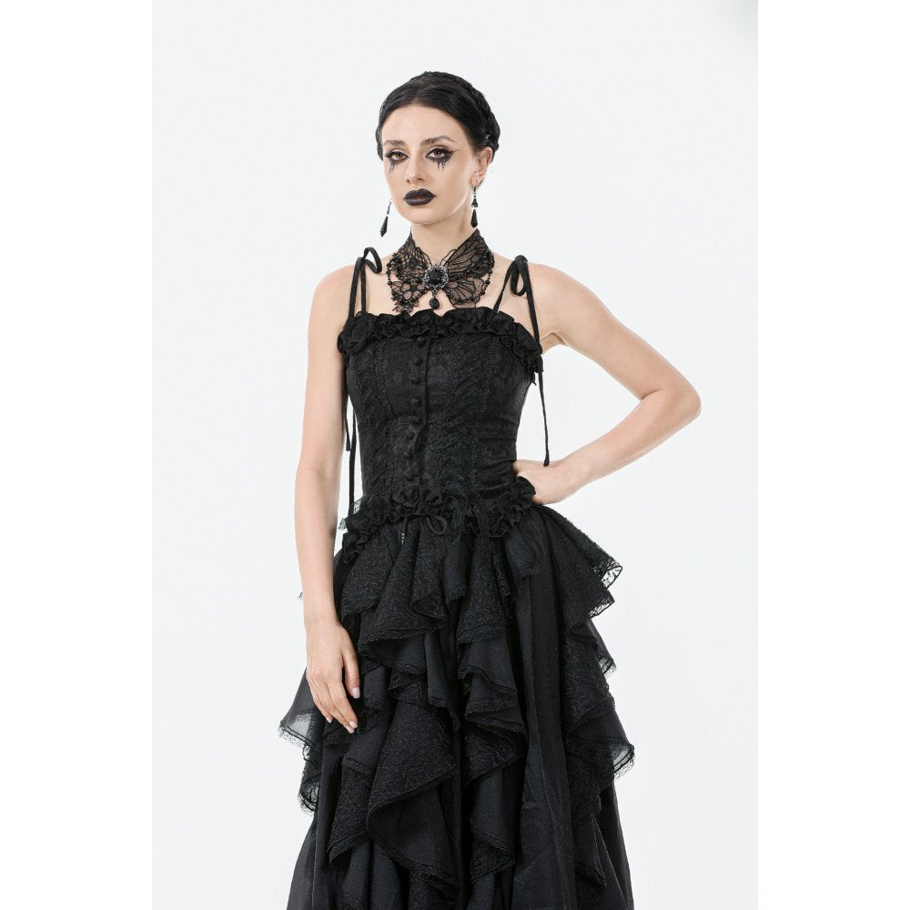 Collier Lysandra papillon dentelle perlé Dark in Love