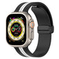 Magnetic Buckle Striped Two-tone