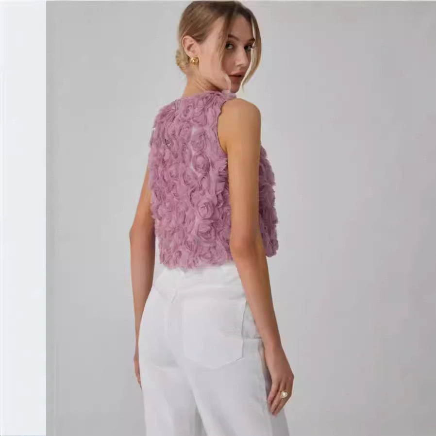 Women's Sleeveless Vest Short Loose Top