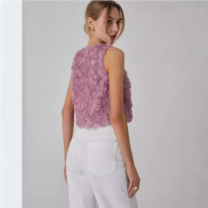 Women's Sleeveless Vest Short Loose Top