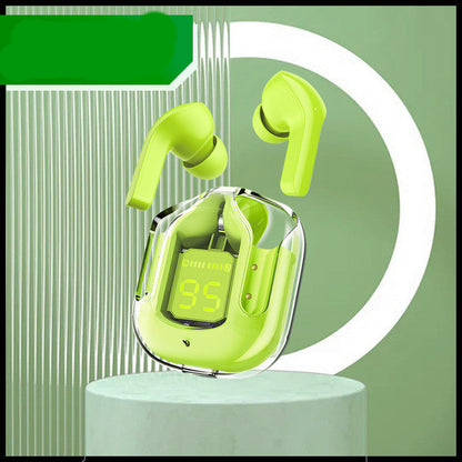 Nouveaux mini écouteurs Bluetooth sans fil transparents avec affichage numérique et réduction de bruit ENC, véritablement sans fil pour le sport et la musique