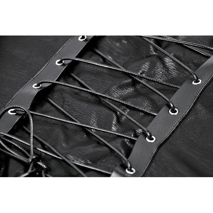 Haut corset en similicuir à une épaule Dark in Love Vespera orné de clous