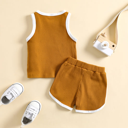 New Women's Sun Alphabet Vest Fashion Simple Suit