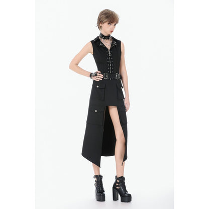 Dark in Love Gilet Corset Punk clouté à lacer
