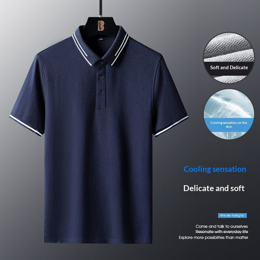 Anti-wrinkle Breathable Turn-down Collar Solid-color Shirt